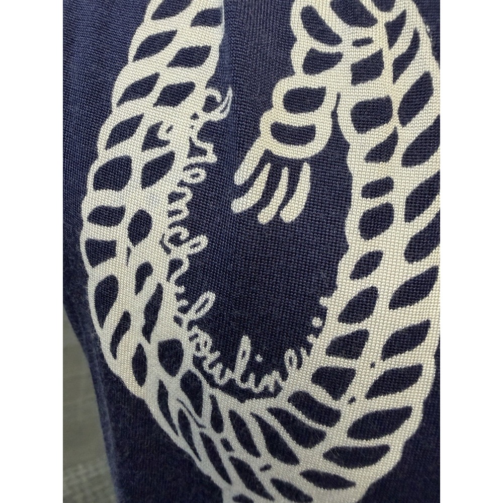 LILLY PULITZER Teeki One Shoulder Silk‎ Blend Dress S Blue Coastal Nautical Rope - Picture 7 of 15